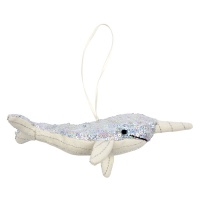 Sequin Narwhal Christmas Tree Decoration By Meri Meri